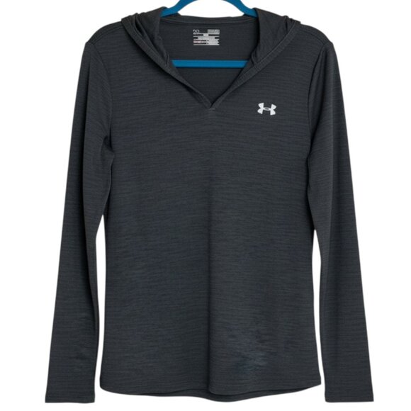 Under Armour Other - Under Armour Loose Mens Shirt Top HeatGear Hooded Marl Gray M NWOT